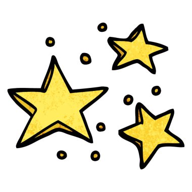 dokulu grunge illüstrasyon karikatür dekoratif yıldız