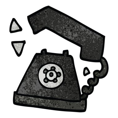 çizgi film doodle retro telefon