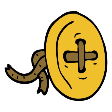 çizgi film doodle eski düğmesi