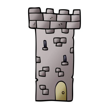 çizgi film doodle kale kule