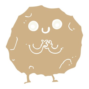 düz renk tarzı çizgi film rock karakteri