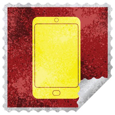 cep telefonu grafik kare peeling etiket