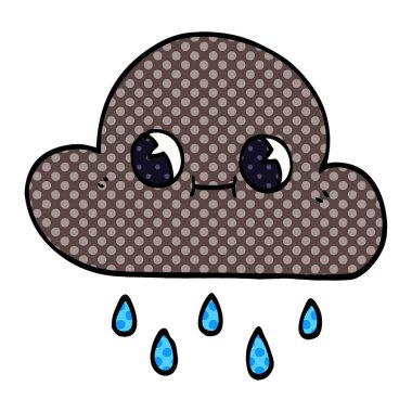 çizgi film doodle yağmur bulutu