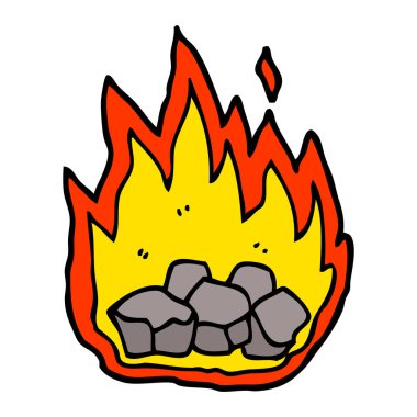 çizgi film yanan kömürlerin doodle