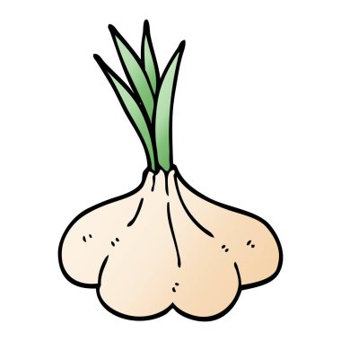 çizgi film doodle sarımsak ampul