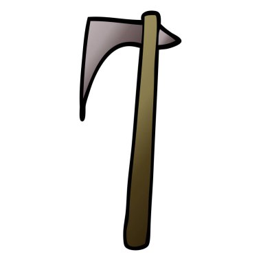 çizgi film doodle viking baltası