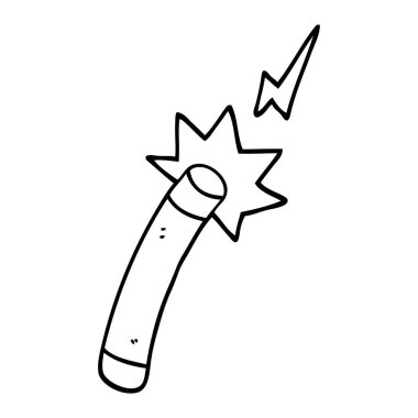 siyah beyaz çizgi film sihirbaz değneği