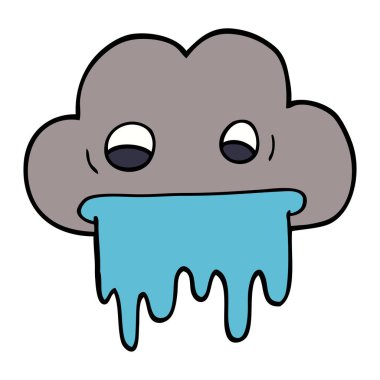 çizgi film doodle yağmur bulutu