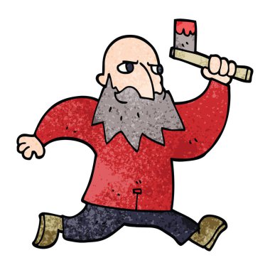 çizgi film Kanlı baltayla adam doodle