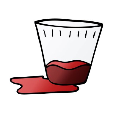 çizgi film doodle dökülmüş bir içki