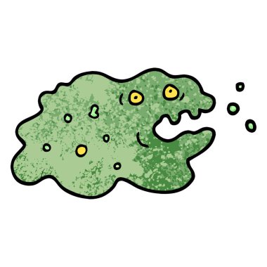 Grunge dokulu illüstrasyon karikatür mikrop