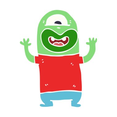 çizgi film doodle uzaylı canavar