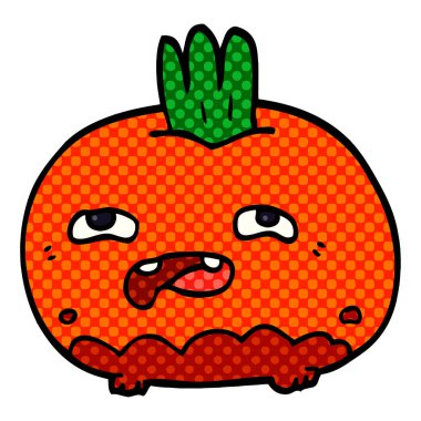 çizgi film doodle mutlu kök sebze