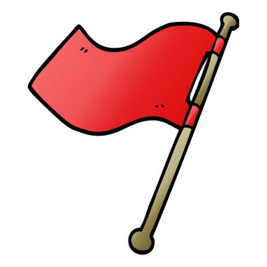 çizgi film doodle kırmızı bayrak