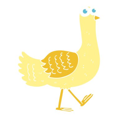 kuş düz renkli çizimi