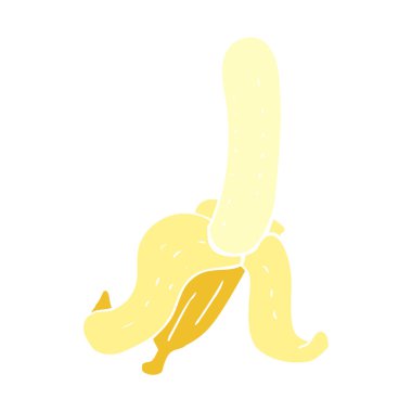 muz düz renkli çizimi