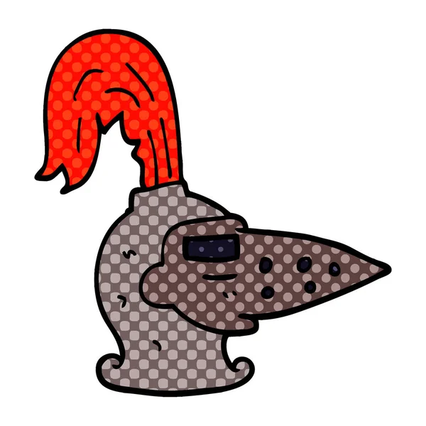 Cartoon Doodle Ridders Helm — Stockvector