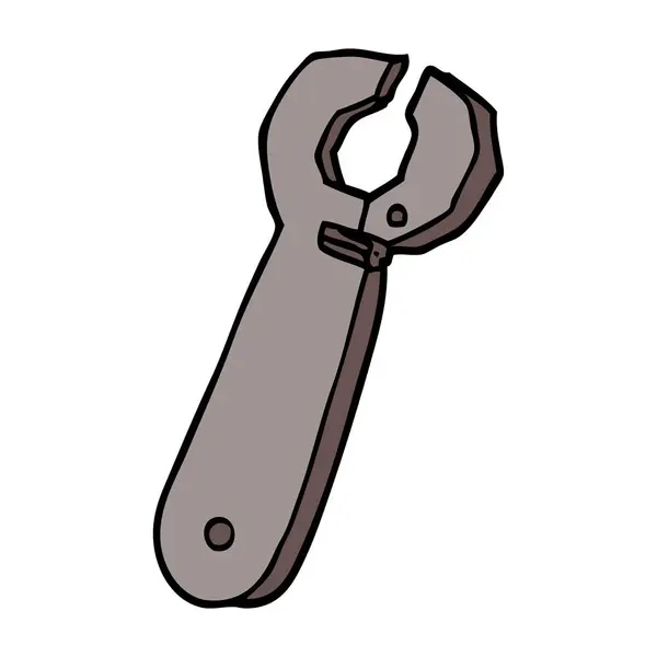 Cartoon Doodle Spanner Gereedschap — Stockvector