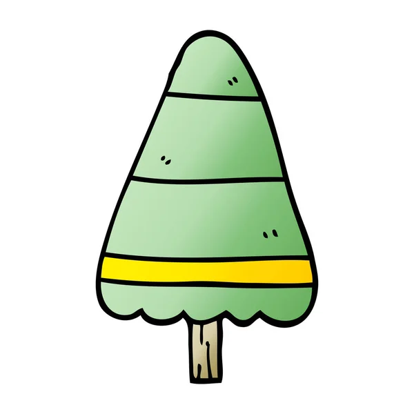 Dessin Animé Doodle Arbre Noël — Image vectorielle