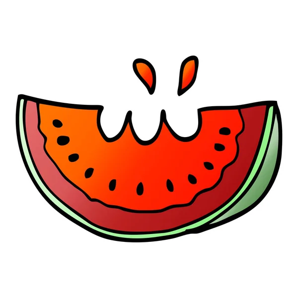 Cartoon Doodle Wassermelone Weiß — Stockvektor