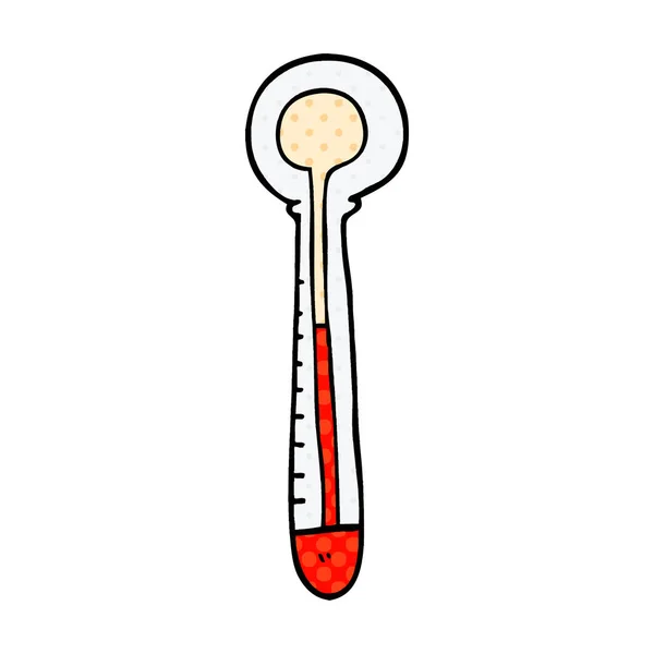 Thermomètre Chaud Doodle Dessin Animé — Image vectorielle