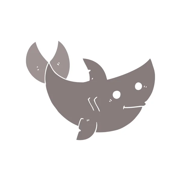 纯色风格动画片鲨鱼 — 图库矢量图片