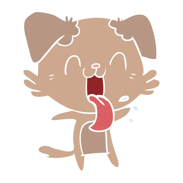 Λαχάνιασμα Σκύλος Cartoon Στυλ Επίπεδη Χρώμα — Διανυσματικό Αρχείο