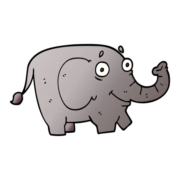 Cartoon Doodle Rolig Elefant — Stock vektor