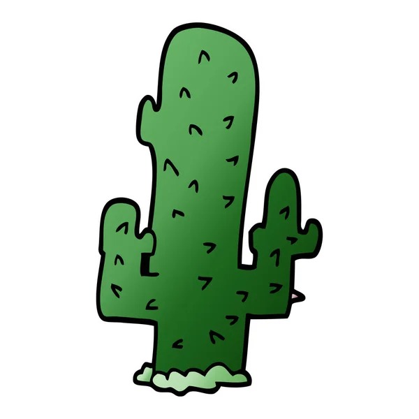 Cartoon Doodle Cactus Flat Ikonen Isolerad Vit Bakgrund Vektor Illustration — Stock vektor