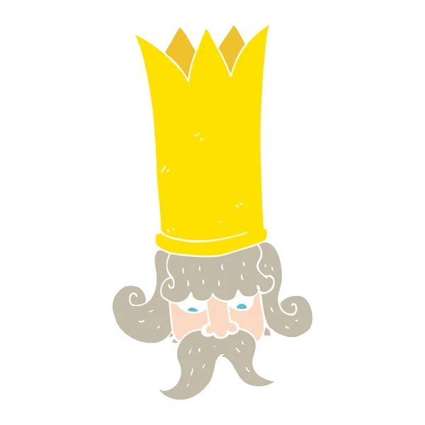 Flat Color Illustration King Huge Crown — Stock Vector