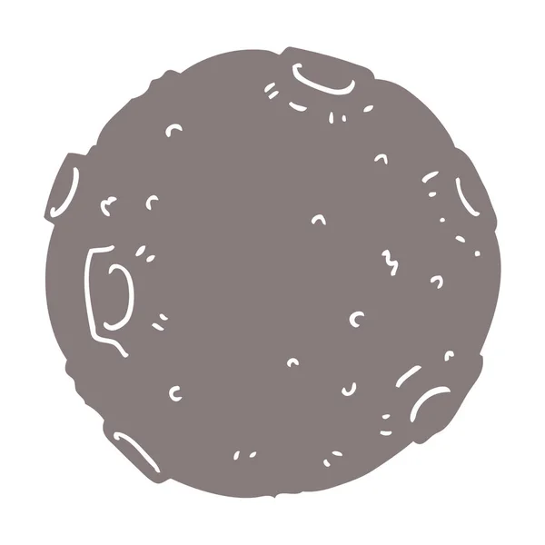 Couleur Plate Style Bande Dessinée Lune — Image vectorielle