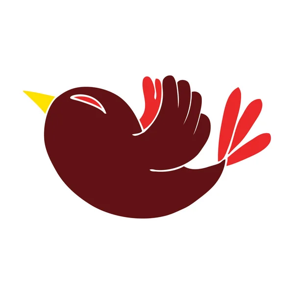 Kreslený Doodle Červený Pták — Stockový vektor