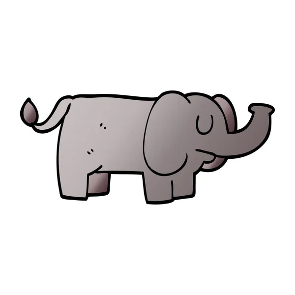 Cartoon Doodle Rolig Elefant — Stock vektor