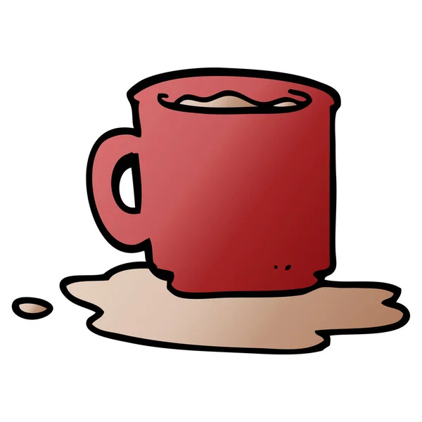 Мультяшний Каракулі Скошеної Чашки Чаю — стоковий вектор