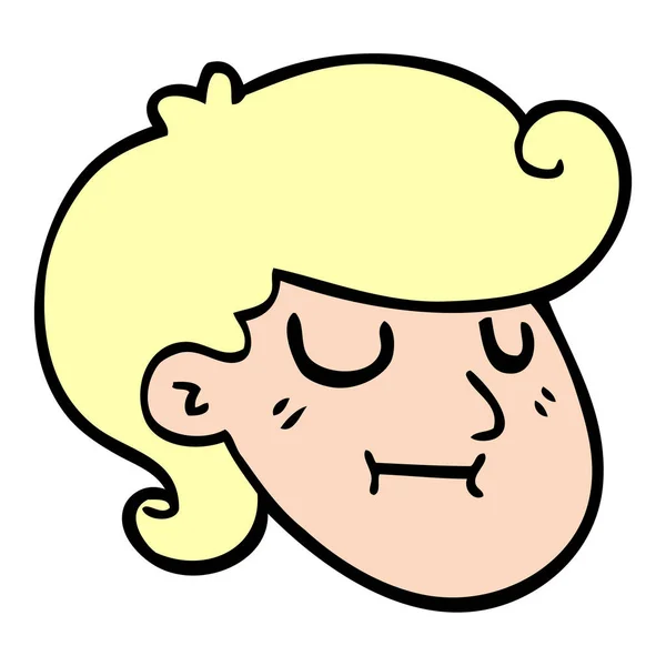 Cartoon Doodle Glücklicher Blonder Junge — Stockvektor