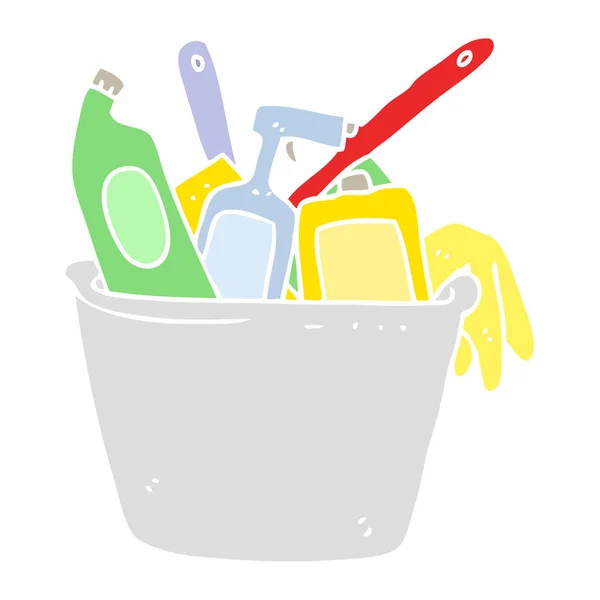 Cleaning Products Flat Color Illustration — Stock Vector