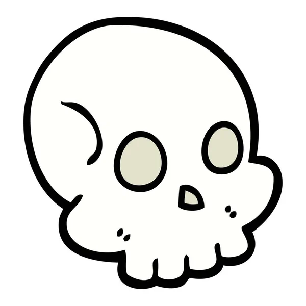 Hand Drawn Doodle Style Cartoon Skull — Stock Vector