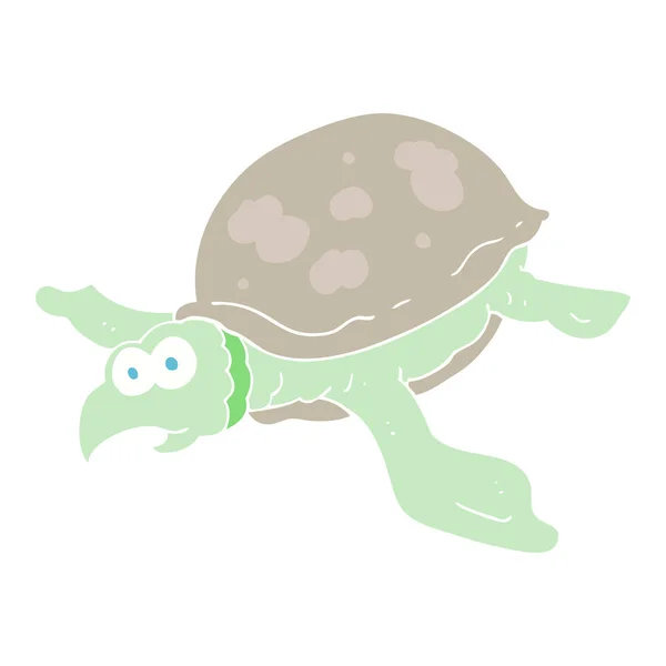Flat Color Illustration Turtle — Stock Vector