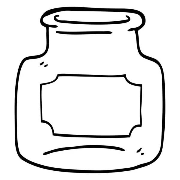 Line Drawing Cartoon Clear Glass Jar — Stock Vector