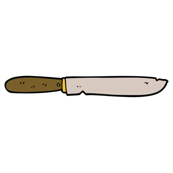 Rajzfilm Doodle Kenyér Késsel — Stock Vector