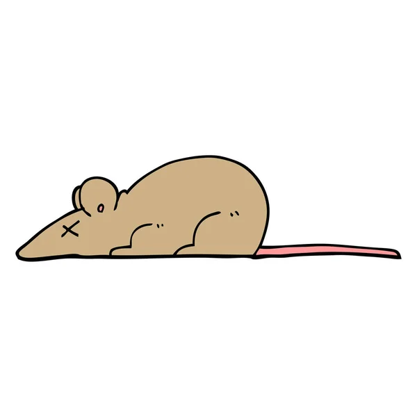 Hand Drawn Doodle Style Cartoon Dead Rat — Stock Vector