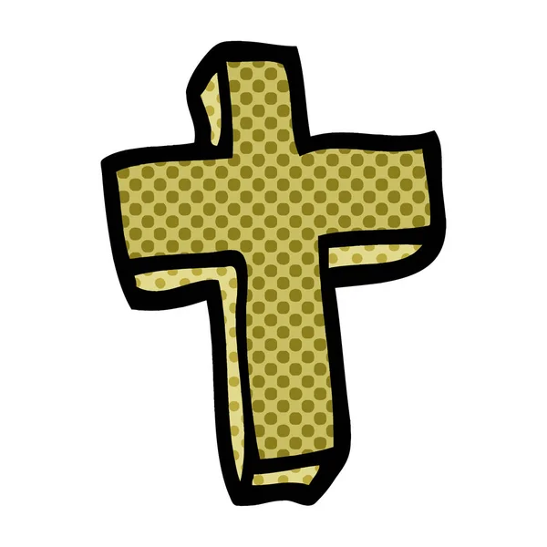 Cartoon Doodle Holzkreuz — Stockvektor