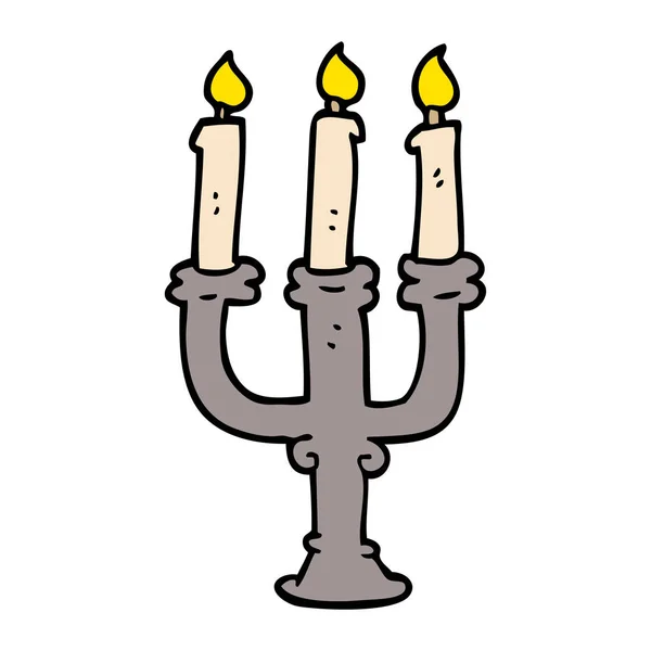 Cartoon Doodle Gruselige Kerzen — Stockvektor