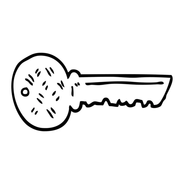 Schwarz Weißer Cartoon Schlüssel — Stockvektor