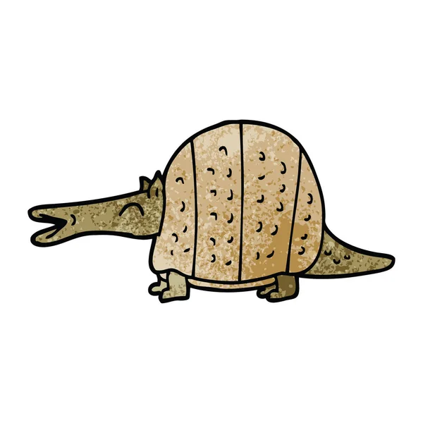 Γελοιογραφία Doodle Armadillo Λευκό Φόντο — Διανυσματικό Αρχείο