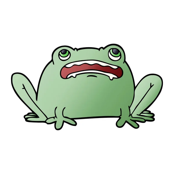 Dibujos Animados Doodle Frog Sobre Fondo Blanco — Vector de stock