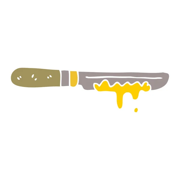 Nóż Masła Doodle Kreskówka — Wektor stockowy