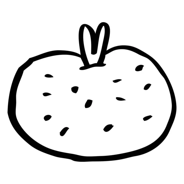 Linha Desenho Desenho Cartoon Tomate — Vetor de Stock