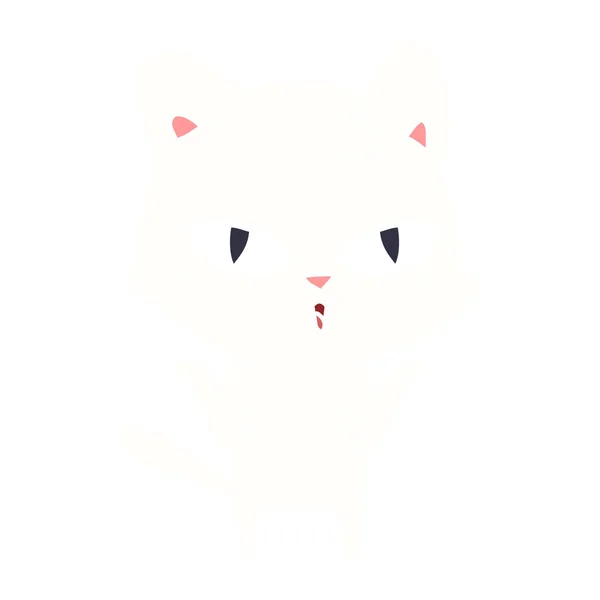 Flache Farbe Stil Cartoon Katze — Stockvektor