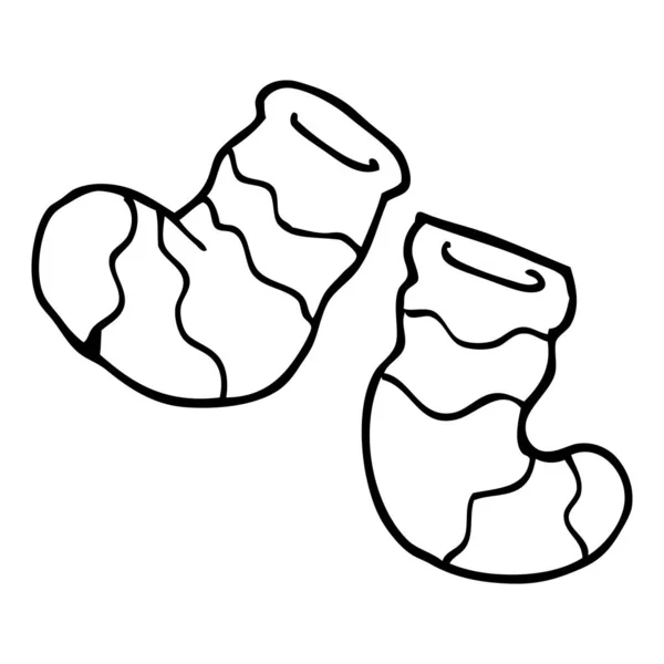 Kreslení Čar Kreslených Ponožky — Stockový vektor